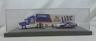 Matchbox Miller Lite Racing Team Ford Aeromax Truck & Thunderbird Stock Car