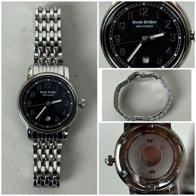 Brooks Brothers Red Fleece Wrist Watch VJ12-KY90 Stainless Steel