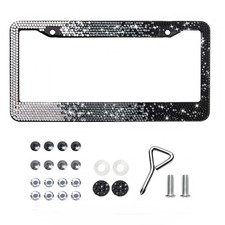 Bling License Plate Frame Black Shiny Rhinestone Crystal For Nissan Sedan Suv Bling License Plate Frame Black Shiny Rhinestone Crystal For Nissan Sedan Suv