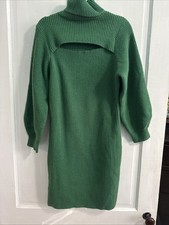 Beautiful Green Sweater Mini Dress Plus SZ SHEIN 2X Cutout Detail NWOT Woman’s