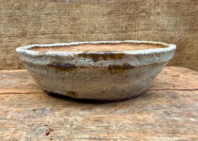 Handgefertigte Libelle Bonsai Topf von Graham Simpson creme Crackle glasiert 31x9cm