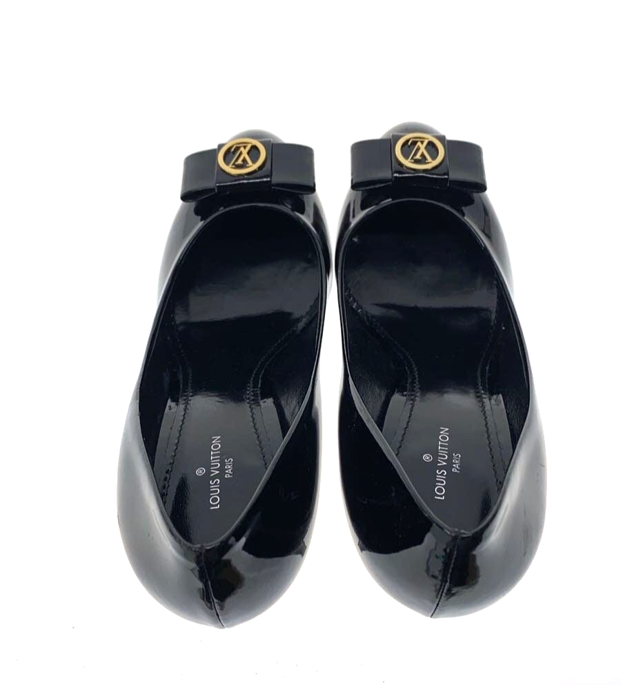 M555 ルイヴィトン リボンパンプス 37.5 約23.5cm ブラック M555 ルイヴィトン リボンパンプス 37.5 約23.5cm ブラック M555 ルイ