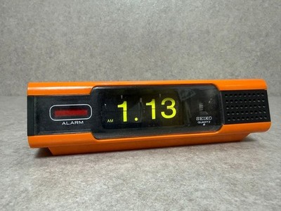 Flip Clock SEIKO QN422E Orange  Battery-powered Working Retro Japan Used