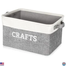 Large Fabric Craft Storage Baskets - 15.5''L x 11.6''W x 9.4''H Collapsible