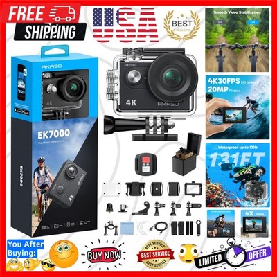 EK7000 4K30FPS 20MP WiFi Action Camera with EIS Ultra HD 131FT Waterproof Und...