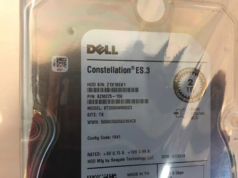 DELL ST2000NM0023 Constellation ES.3 2TB SAS 6 Gb/s 7.2K 3.5" HDD 9ZM275-150 - Image 2 of 2