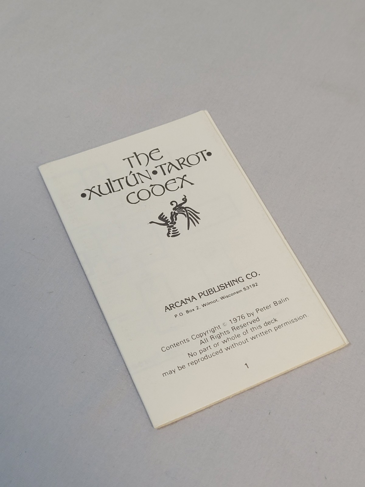 XULTUN TAROT Maya Deck Vintage 1976 Peter Balin Arcana Publishing Rare