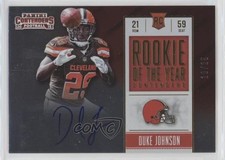 2015 Panini Contenders Rookie of the Year Gold /25 Duke Johnson #ROY-DU Auto 8wm