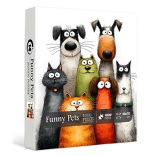 Funny Pets Jigsaw Puzzle 1000 27.5 x 19.7 inches, Vibrant Mix of Colors