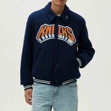 New KITH x New York Knicks Varsity Jacket NBA Premium Wool Bomber Jacket