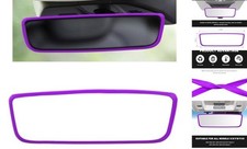 Car Rear View Mirror Protector Frame, Silicone Rearview Trim Frame Purple