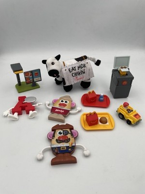 9 Fastfood Toys: CHIK FIL A Cow Plush, McDonald s, Arby s, Wendy s T10