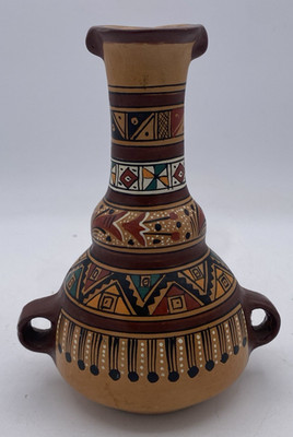 Cusco Peru Inca Vessel Mini Pitcher Jug Clay Folk Art Pottery  Vintage