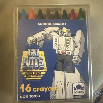 New 1985 Go Bots 16 Pack Crayons Case And Holder