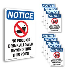 No Food Or Drink Allowed OSHA Notice Sign Metal, Plastic, Decal - 5 or 10 Pack