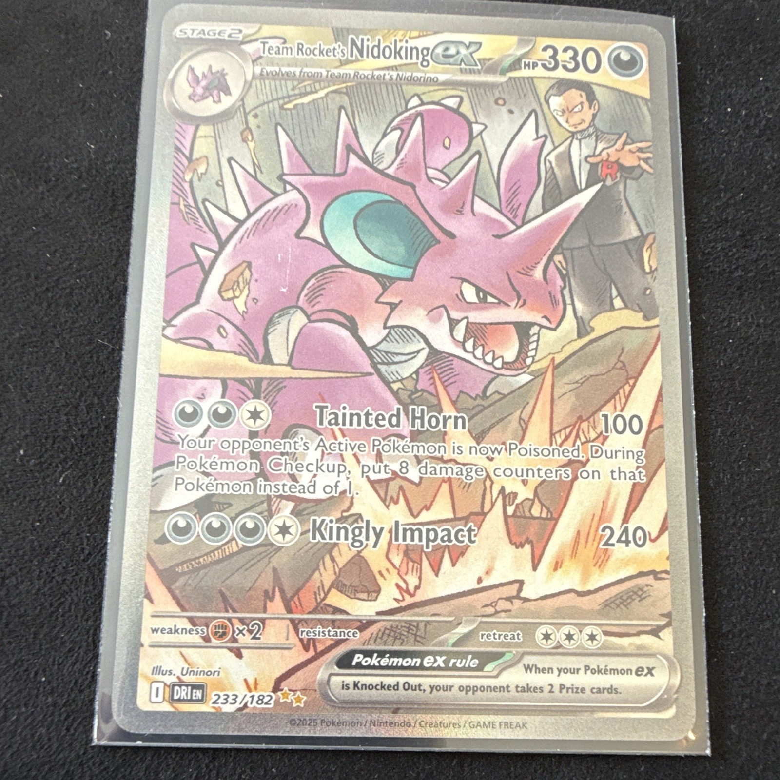 Team Rocket’s Nidoking ex 233/182 Sv10 Destined Rivals Full Art Holo EN