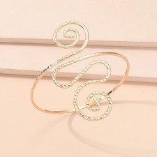 Minimalistisches Armmanschetten-Armband, Legierung, Schmuck, Armreif, goldenes