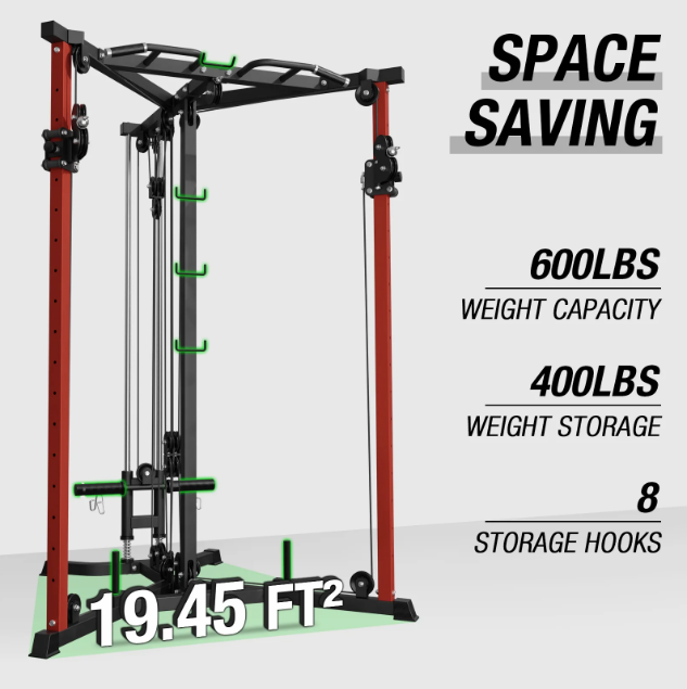 Syedee Functional trainer Cable Crossover Machine, 600LBS Weight ...