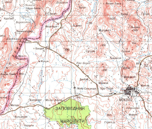 Russische sowjetische militärische topographische Karte - MOKOLO (Kamerun), 1:200 000, Hrsg. 1981 - Bild 2 von 4