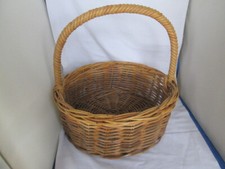 Vintage Huge Wicker Easter Basket 15" High 14" x 13 1/2" Across