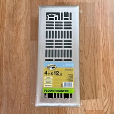 Hampton Bay Art Nouveau 4 in. x 12 in. Steel Floor Register in Brushed Nickel