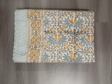 Indian Hand Block Floral Kantha Quilt,Blanket Cotton King Size Bedspread Throw
