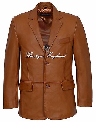 Herren Leder BLAZER HELLBRAUN klassisch ITALIENISCH maßgeschneidert weiches ECHTLEDER TR4080