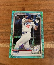 Jacob Amaya 2020 1st Bowman Chrome Aqua Shimmer Refractor /125 SP Rookie NRMT+