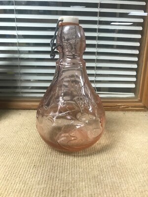 Italy Glass Jar - Etsy Canada VTG ROSENTHAL NETTER ITALY Embossed Rose Pink Glass Bottle w Hinged Lid main image 1