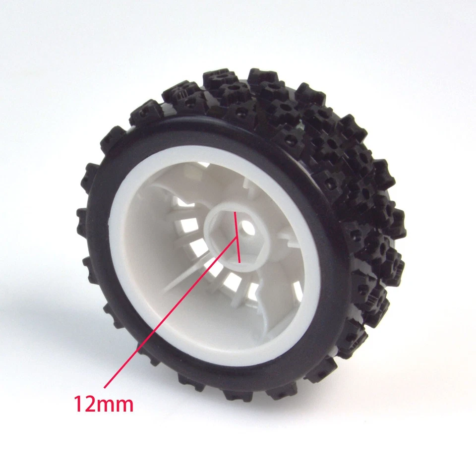 1/10 RC Rally Car Rubber Wheels Tires Set For Tamiya TT-01 TT-02 TT01E XV01 XV02 - Image 3 of 4