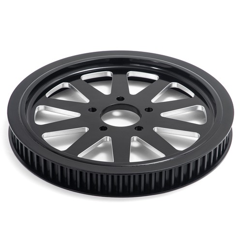 70 TOOTH 1 1/8" BLACK SUPER SPOKE REAR PULLEY SPROCKET FOR HARLEY & CHOPPERS - Picture 10 of 12