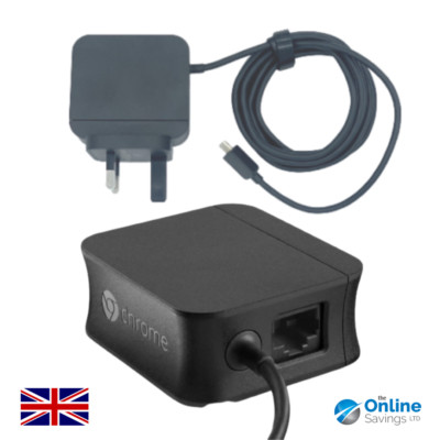 Google Chromecast Ethernet Adapter für Chromecast Ultra Micro-USB UK Stecker - NEU