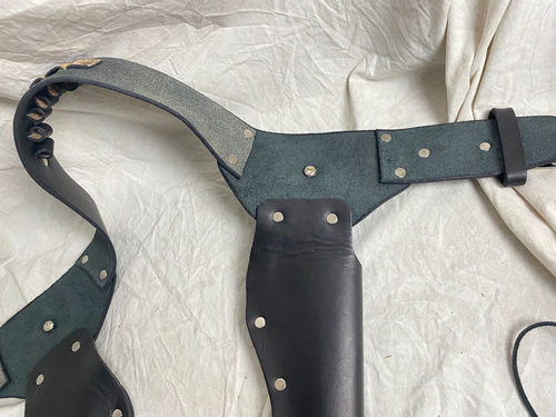Western Cowboy Leather Gun Holster Belt Double Sided K104 - Picture 8 of 10