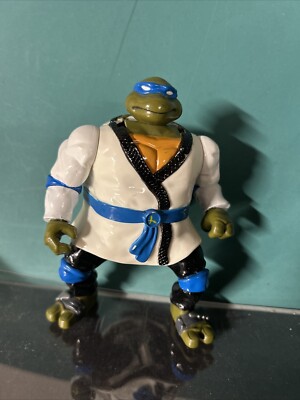 1993 TMNT Leonardo Karate Samurai Figure Teenage Mutant Ninja Turtle Works!
