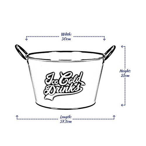 Cubo de hielo redondo grande de metal vino champán cerveza botella enfriador bañera bar pub fiesta - Imagen 5 de 7