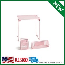 Blush Mesh Locker Organization Kit, includes Magnetic Cup, Folding Shelf and Bin