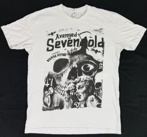 T-shirt homme Avenged Sevenfold « Starring in Reaper's Revenge » noir sur blanc L - Photo 1 sur 6