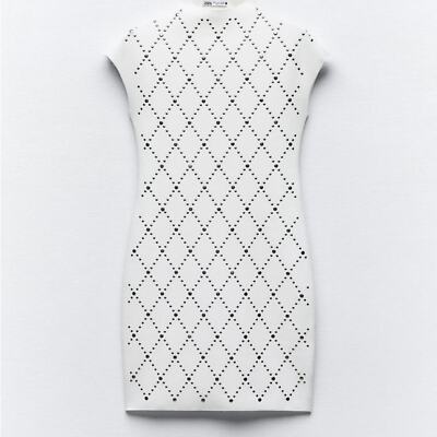 ZARA STUDDED STRETCH KNIT DRESS | eBay