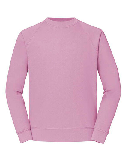 Fruit Of The Loom Classic Raglan Sweat Unisex – Felpa Con Maniche A Contrasto, Rosa + Borsetta In Tessuto MyShirt Inclusa, Taglia S
