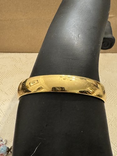 Vintage Monet Bangle Bracelet Gold Smooth Shiny For Extra Small Wrist Or Child - Picture 2 of 5