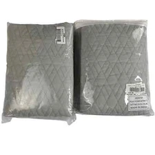2 Frontgate Resort Diamond Cotton Linen Euro Pillow Shams 26” Square Dove Grey
