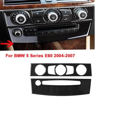 Carbon Fiber Center Console CD Panel Cover Trim for BMW 5 Series E60 2004-07 