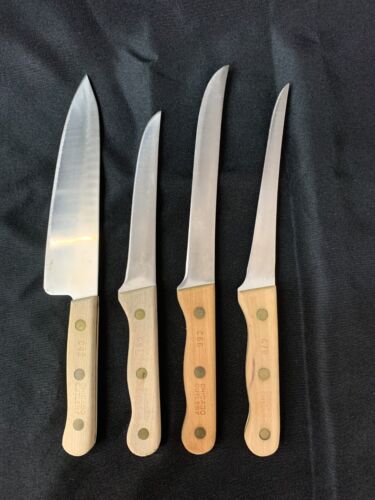 Chicago Cutlery Set of 4 Knives Wood Vintage C42 C61 C66 C78 - Afbeelding 1 van 10