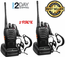 Long Range Walkie Talkie 2 Pack 5 Miles Two Way Radio Charge Headset Waterproof