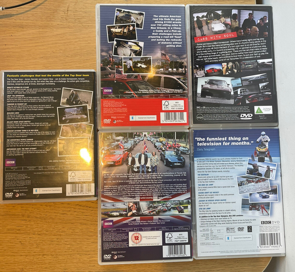 Top Gear DVD’s US Special/Winter Olympics/Challenges/Best Of British