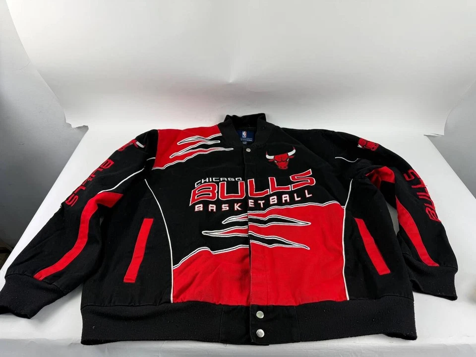 Chaqueta De Colección G-III Carl Banks Chicago Bulls Para Hombres 3XL Bombardero Universitario Rojo Negro Foto 3 de 4
