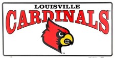Louisville Cardinals Metal License Plate NCAA Auto Tag College Vanity Team Sign