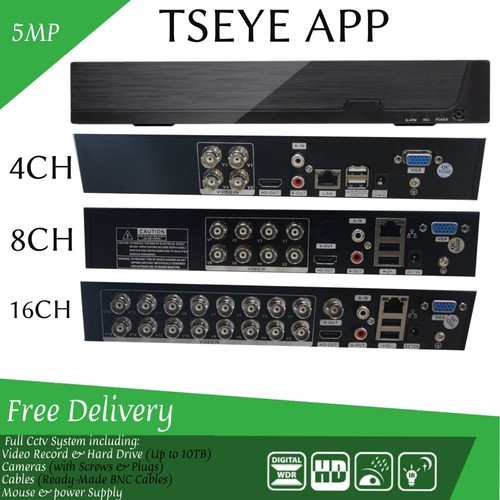 SISTEMA DE CÁMARA CCTV 5MP 4/8/16 CANALES DVR EXTERIOR VISIÓN NOCTURNA KIT DE SEGURIDAD PARA EL HOGAR - Imagen 2 de 27