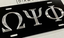 Engraved Greek Sorority Fraternity Custom Car Tag Diamond Etched License Plate
