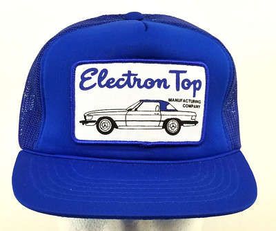 Vtg Electron Top Manufacturing Company Mercedes Benz Patch Mesh Trucker Cap Hat